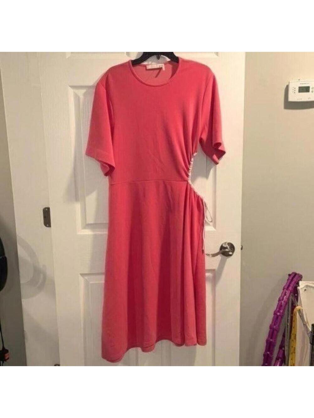 ✅See by Chloe Casual Salmon Pink Side Cut Out Maxi Dress Picnic Brunch